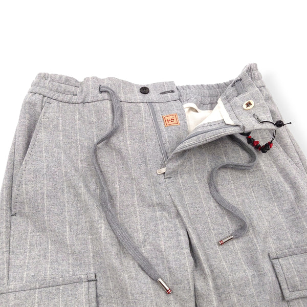 Pantalon Marco Pescarolo TOR ZIP+RIS 4841 gris moyen rayé