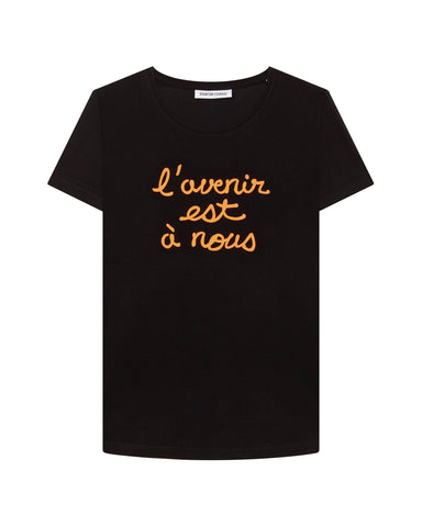 T-shirt Quantum Courage L'AVENIR EST A NOUS Noir