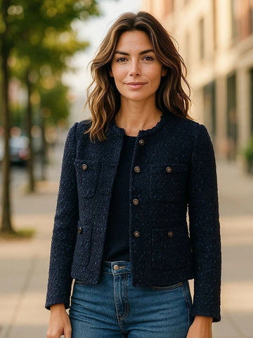 Veste Bruno Manetti N2G120 V000 noir mouchetée bleu