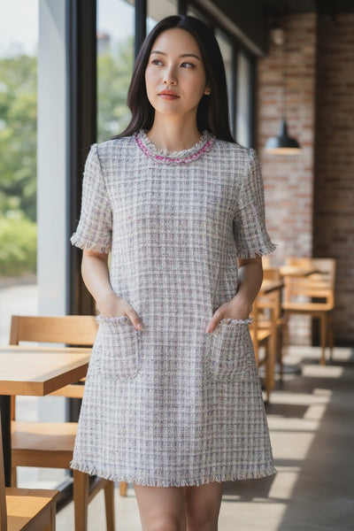 Robe KAMU CWDR24S04 Tweed White purple