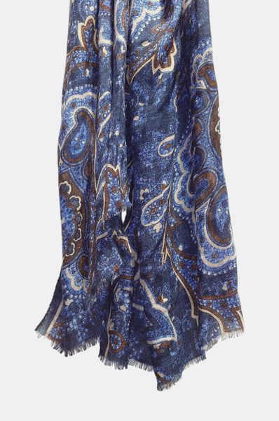 Echarpe Kiton USCIA Bleu brun beige