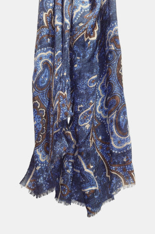 Echarpe Kiton USCIA Bleu brun beige