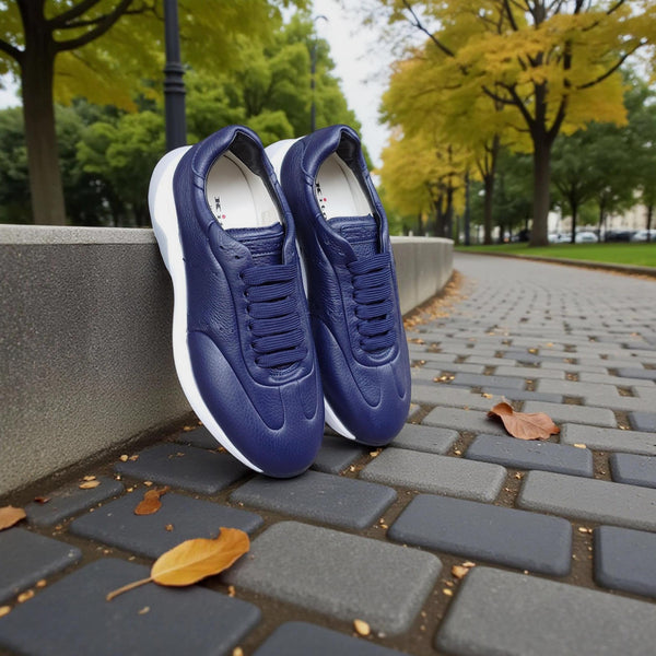Sneakers Kiton A374 Deerskin Blue