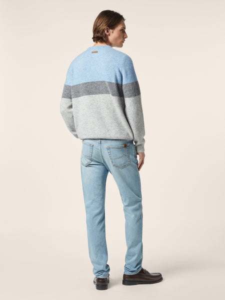 Pullover Jacob Cohën JUR_SG0024 001 X0017 FL col X866 bleu ciel et gris