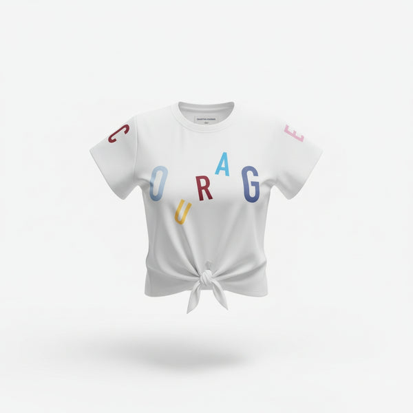 T-shirt Quantum Courage PRINTED COURAGE Blanc