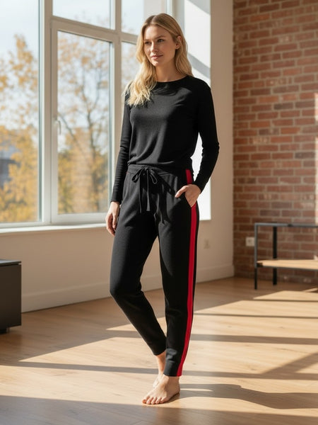 Jogging Quantum Courage STRIPE KNITBlack