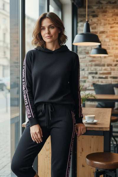 Hoodie Quantum Courage Always a good idea paris Black