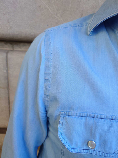 Chemise Kiton poches plaquées bleu ciel