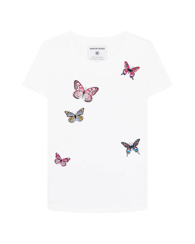 T-shirt Quantum Courage BUTTERFLY MADNESS blanc