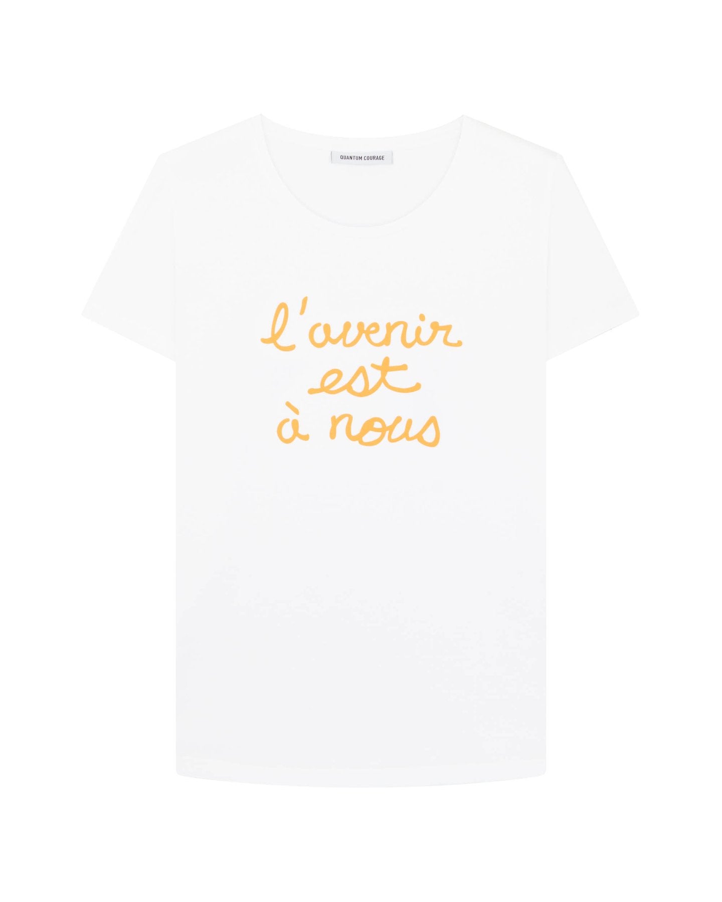 T-shirt Quantum Courage L'AVENIR EST A NOUS blanc