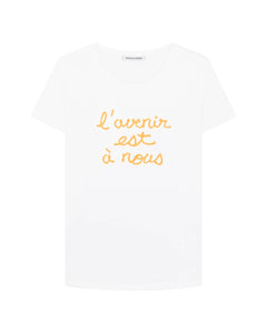 T-shirt Quantum Courage L'AVENIR EST A NOUS blanc