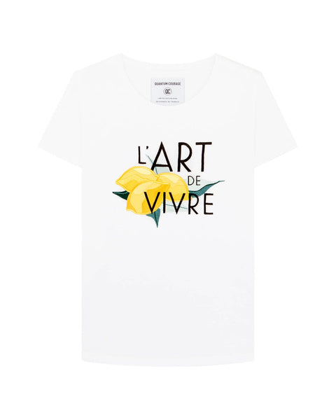 T-shirt Quantum Courage BRODÉ L'ART DE VIVRE white 001